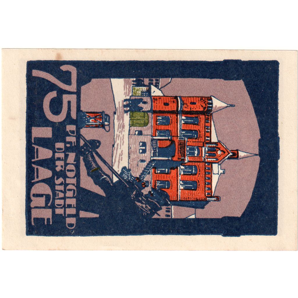 Alemania, Laage, 75 Pfennig, batiment 3, 1924, 1924-01-01, UNC, Mehl:754.2