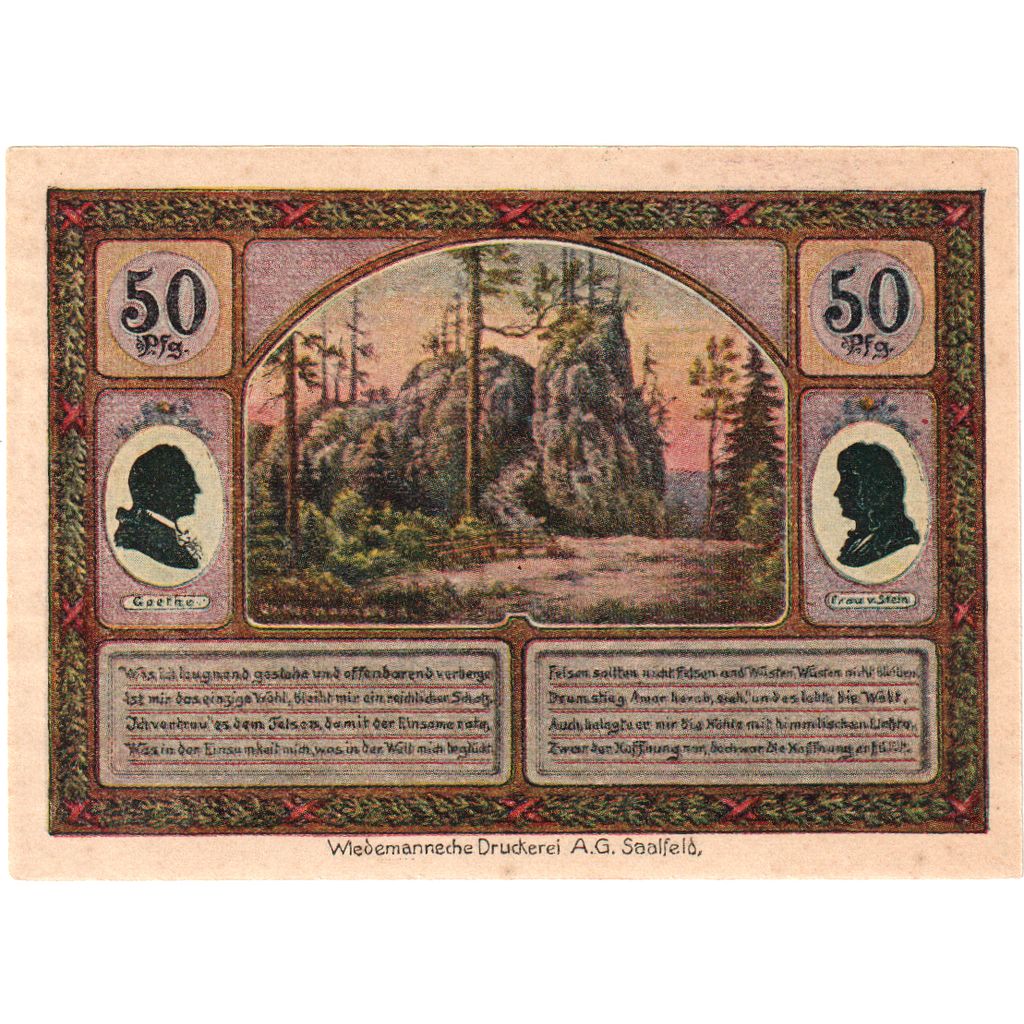 Deutschland, ilmenau, 50 Pfennig, monument 1, 1921, VZ+, Mehl:643.4