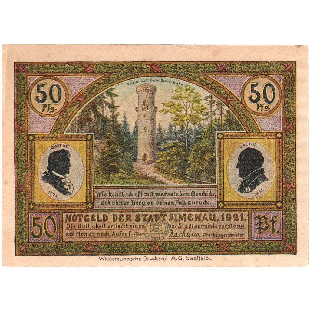 Germania, ilmenau, 50 Pfennig, Maison, 1921, SPL, Mehl:643.4