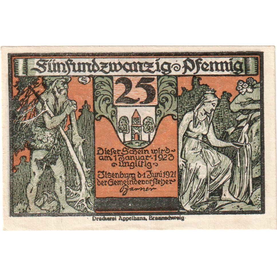 Deutschland, Ilsenburg, 25 Pfennig, personnage, 1923, 1923-01-01, UNZ-