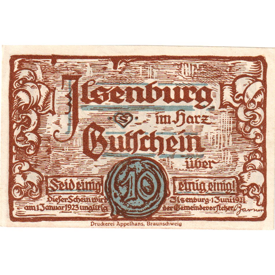 Germania, Ilsenburg, 10 Pfennig, Village 3, 1923, 1923-01-01, SPL, Mehl:644.2