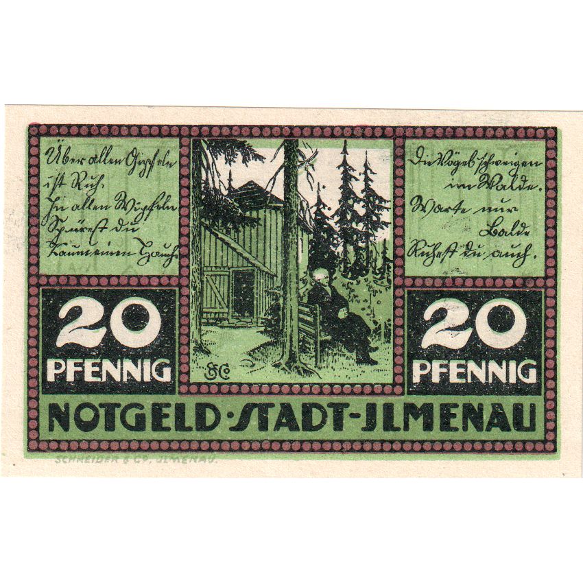 Deutschland, Ilmenau Stadt, 20 Pfennig, personnage, 1921, 1921-01-01, UNZ-