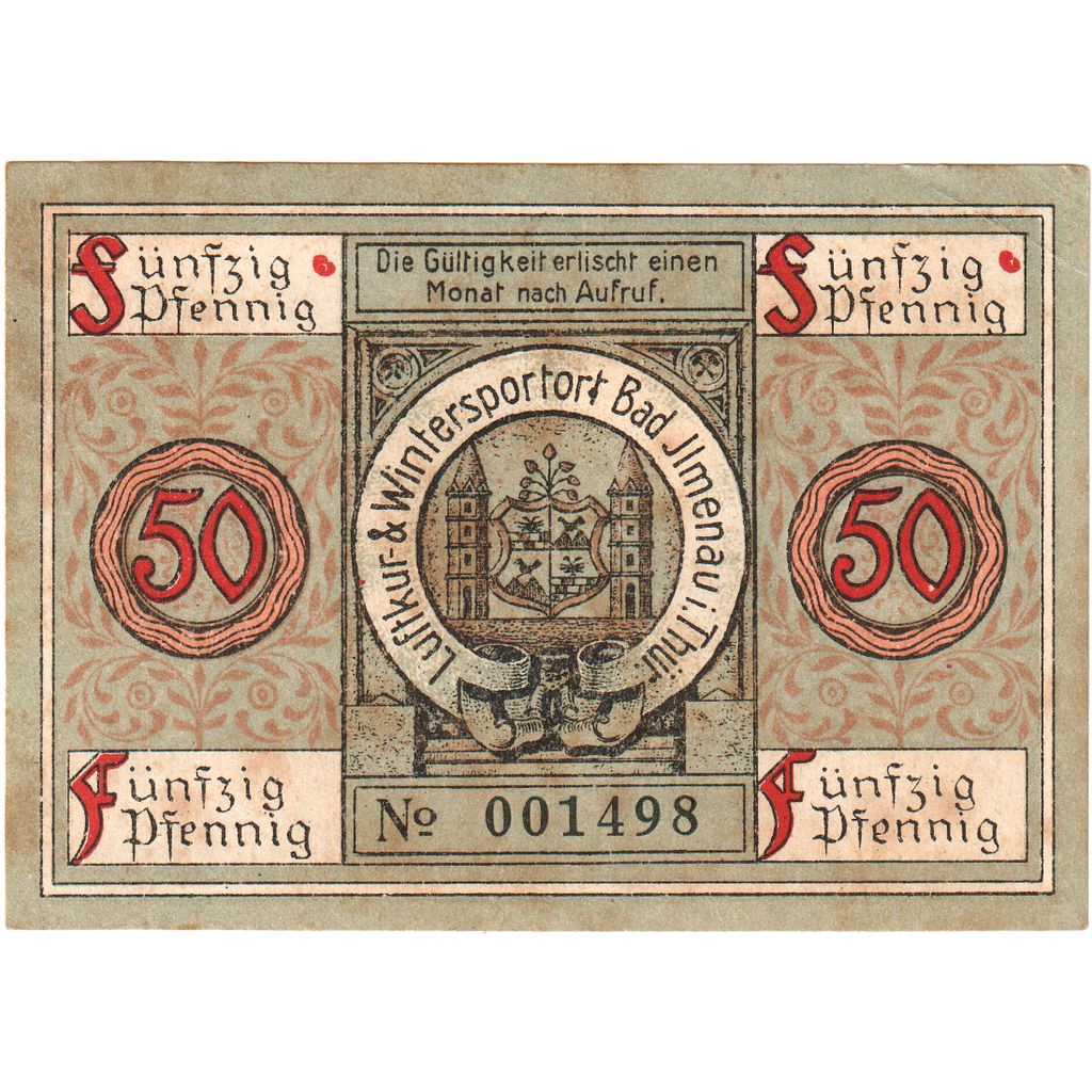 Deutschland, Ilmenau Stadt, 50 Pfennig, tour, 1921, 1921-01-01, UNZ-, Mehl:643.2