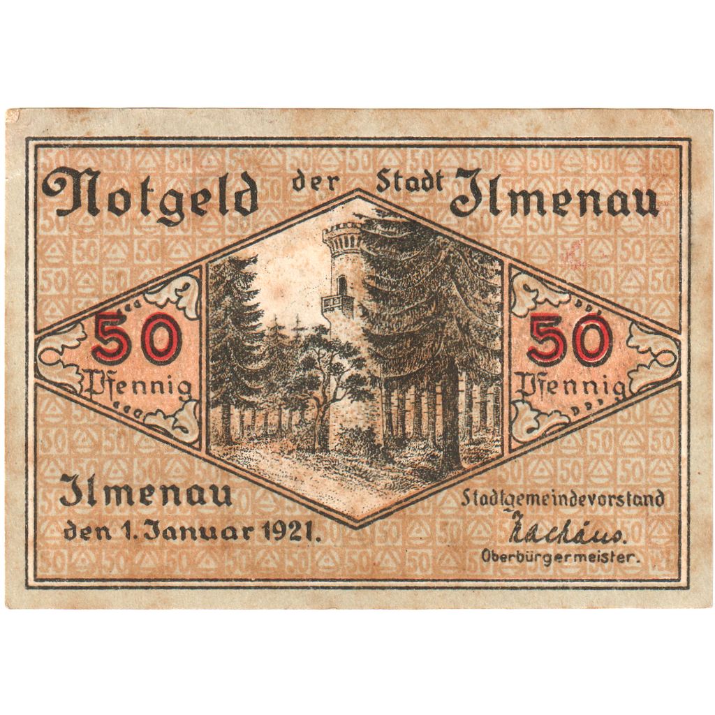 Deutschland, Ilmenau Stadt, 50 Pfennig, tour, 1921, 1921-01-01, UNZ-, Mehl:643.2