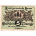 Alemania, Auma Stadt, 5 Pfennig, personnage, 1921, 1921-04-01, UNC, Mehl:55.1