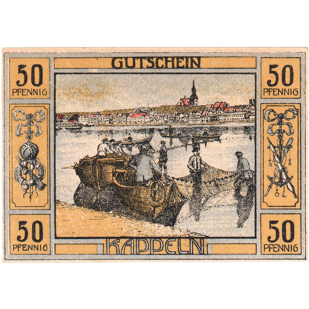 Deutschland, Kappeln, 50 Pfennig, pêcheur, 1920, 1920-07-06, UNZ-, Mehl:677.1c