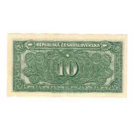 Billet, Tchécoslovaquie, 10 Korun, undated (1945), KM:60a, SPL