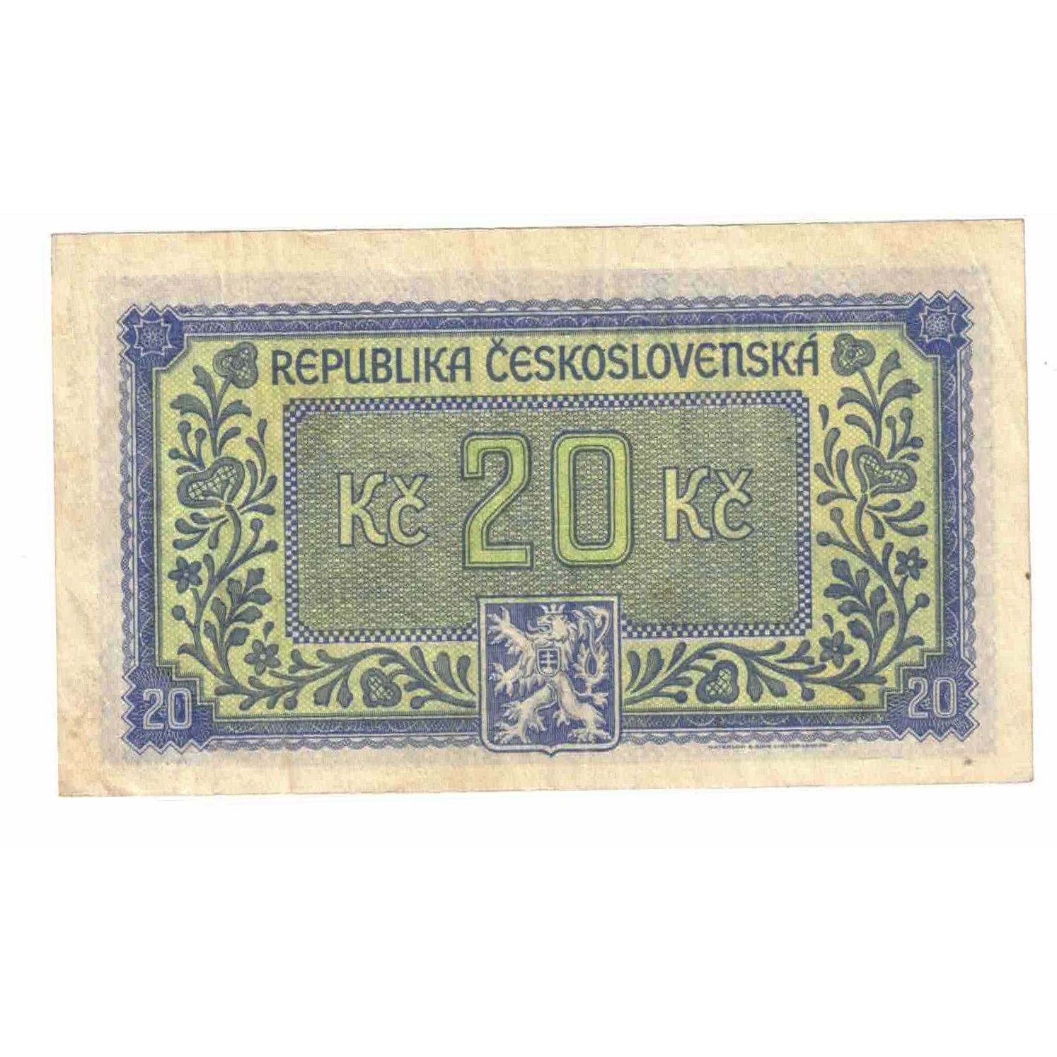 Banknote, Czechoslovakia, 20 Korun, undated (1945), KM:61a, AU(55-58)