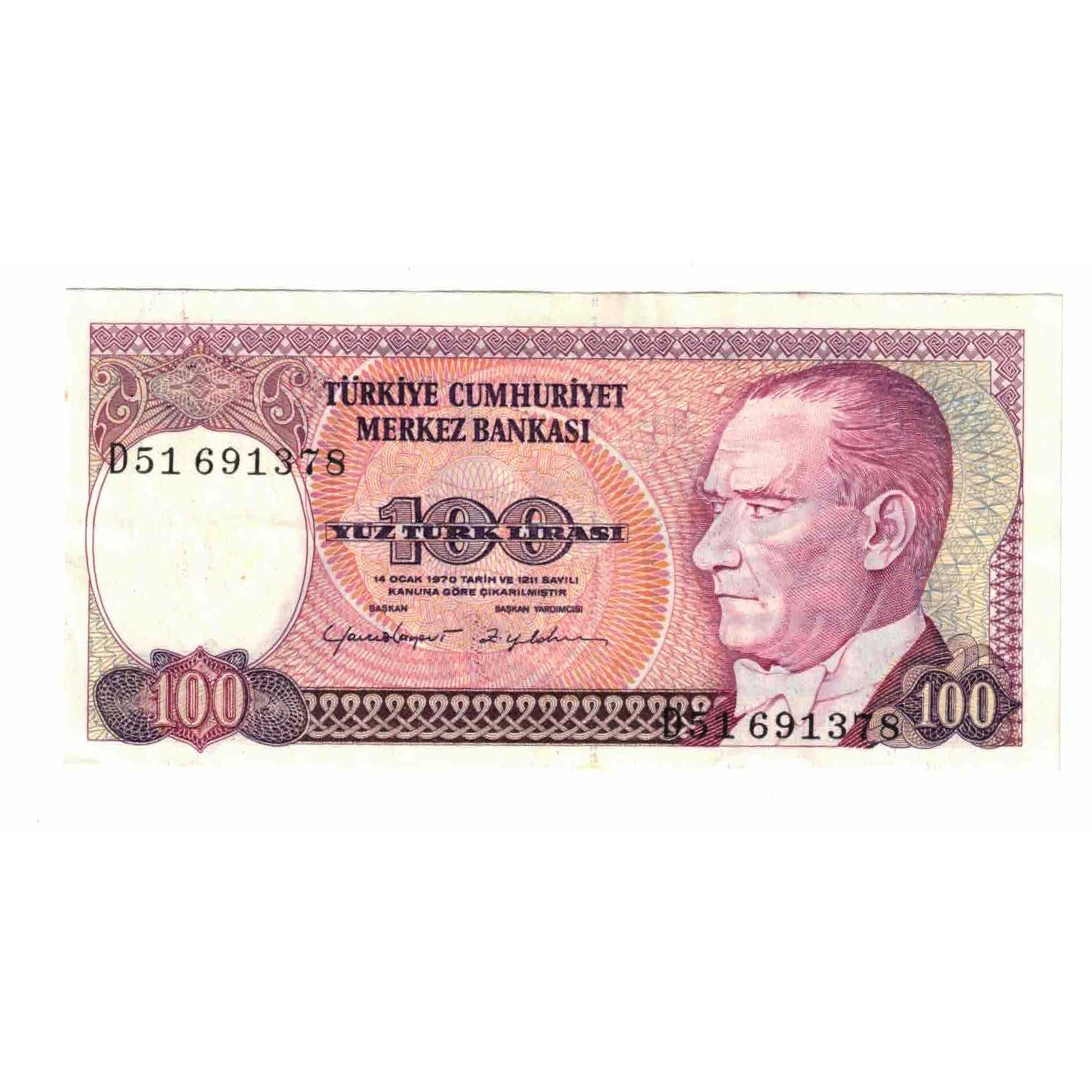 Billet, Turquie, 100 Lira, 1970, 1970-10-14, KM:194b, SUP