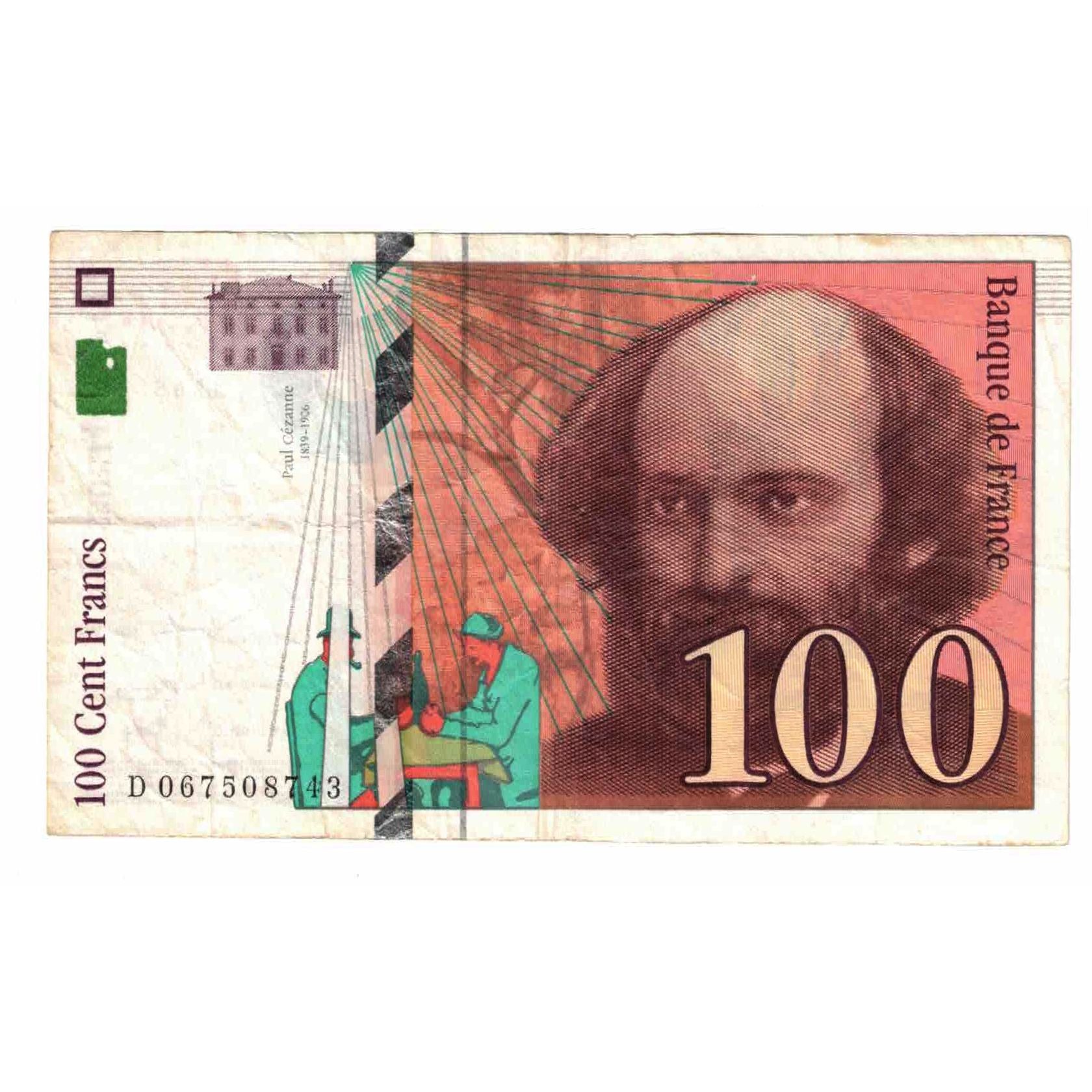 França, 100 Francs, Cézanne, 1998, D.067, EF(40-45), Fayette:74.2, KM:158a