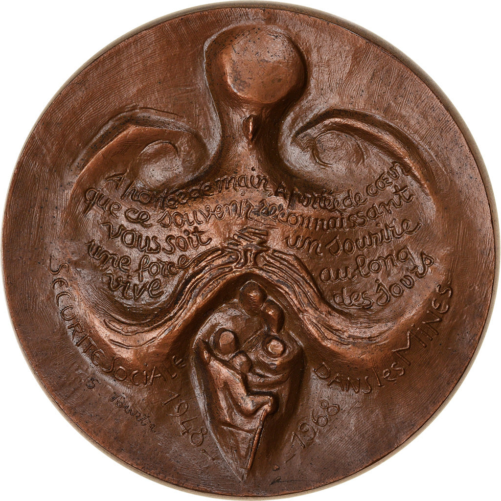 France, Medal, Sécurité Sociale dans les Mines, 1968, Tourte, AU(55-58)