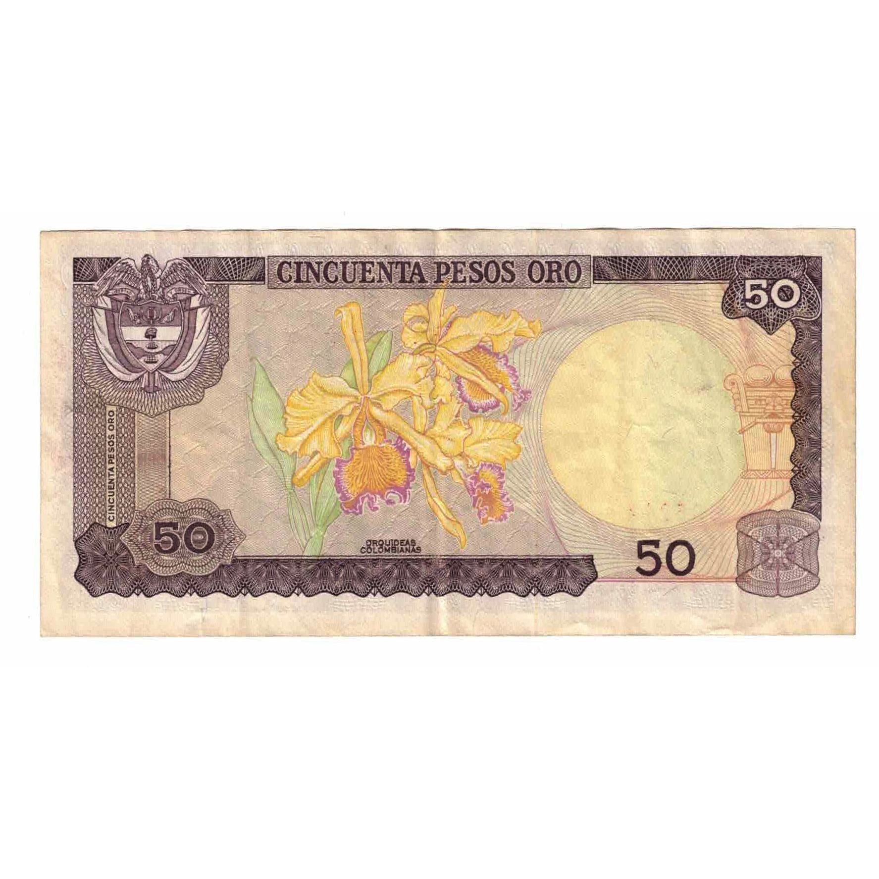 Biljet, Colombia, 50 Pesos Oro, 1981, 1981-08-07, KM:422a, TTB