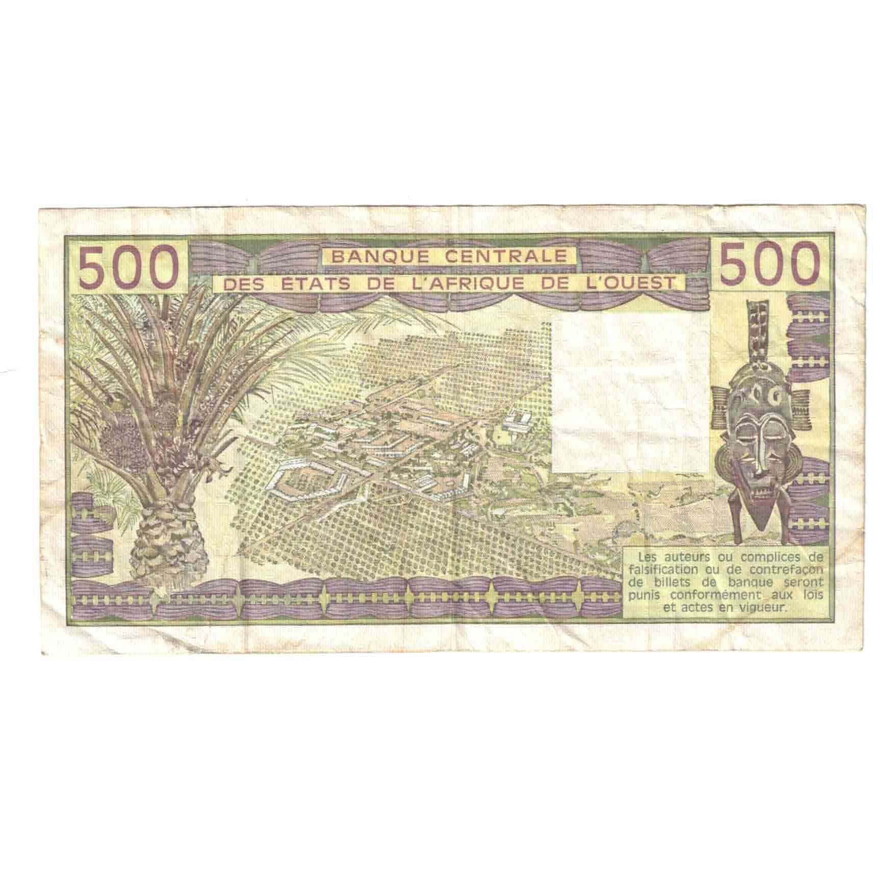 Banconote, Stati dell'Africa occidentale, 500 Francs, 1981, KM:106Ac, MB
