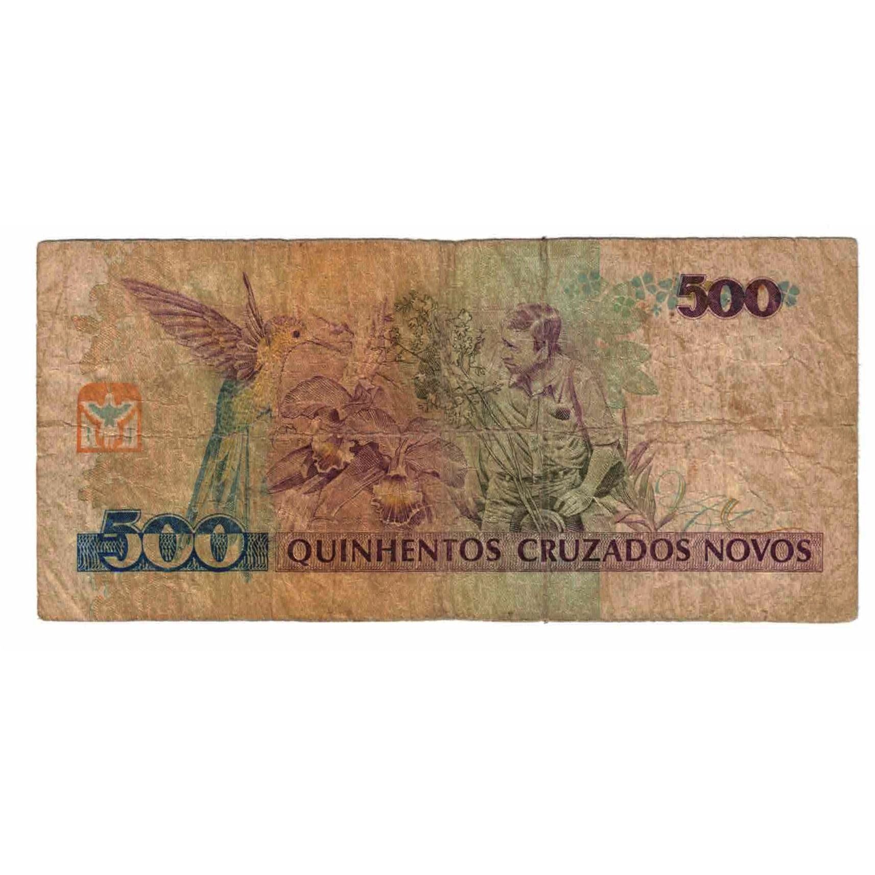 Nota, Brasil, 500 Cruzeiros on 500 Cruzados Novos, Undated (1990), KM:226b