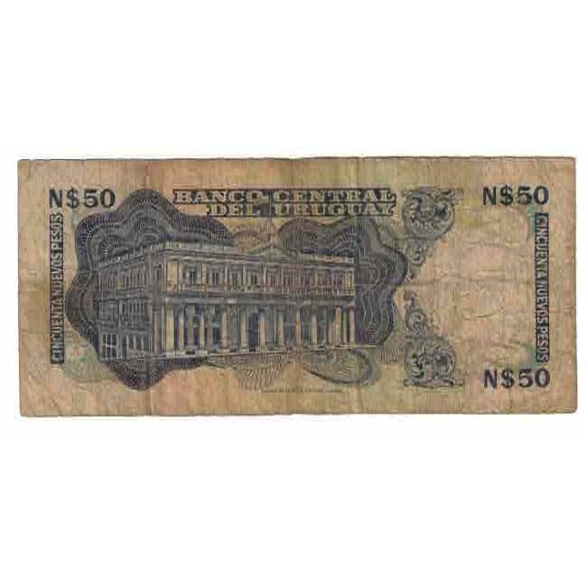 Banknote, Uruguay, 50 Nuevos Pesos, Undated (1987), KM:61d, AG(1-3)