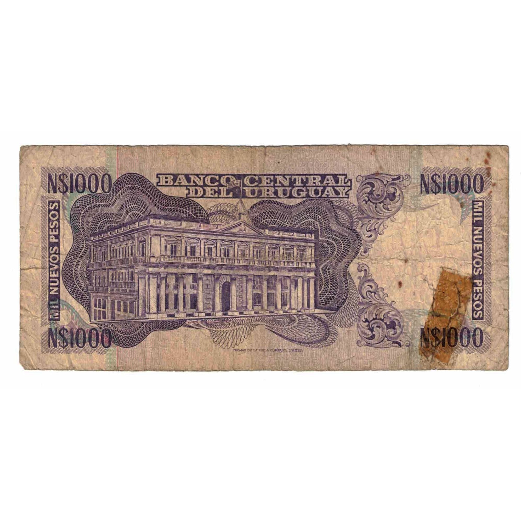 Banknote, Uruguay, 1000 Nuevos Pesos, undated (1981), KM:64b, VG(8-10)
