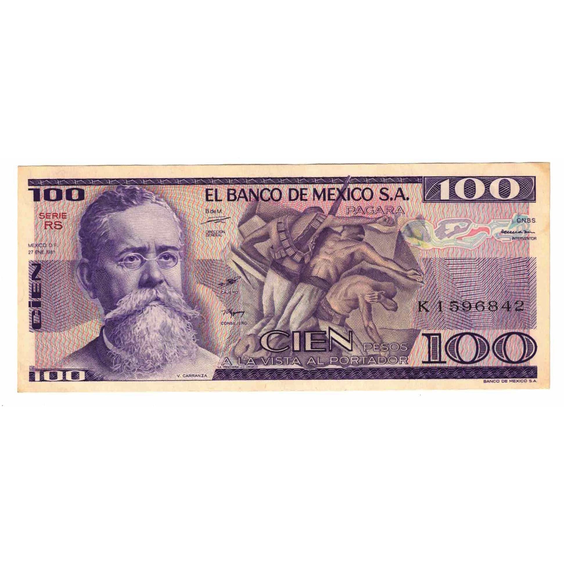 Banknote, Mexico, 100 Pesos, 1981, 1981-01-27, KM:74a, UNC(65-70)