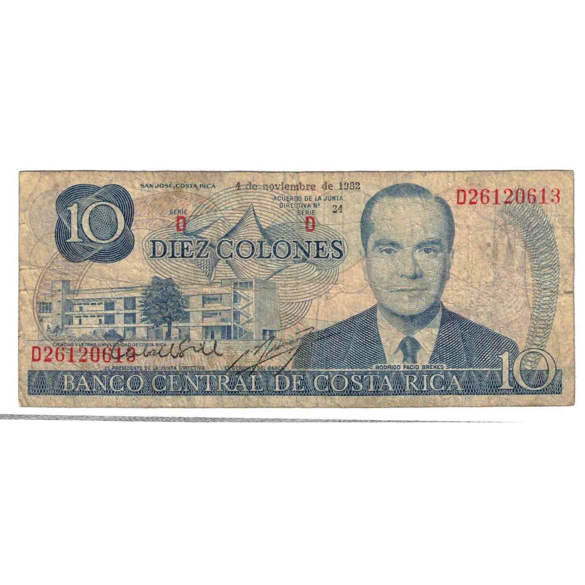 Banknote, Costa Rica, 10 Colones, 1981, 1981-03-12, KM:237b, VF(20-25)