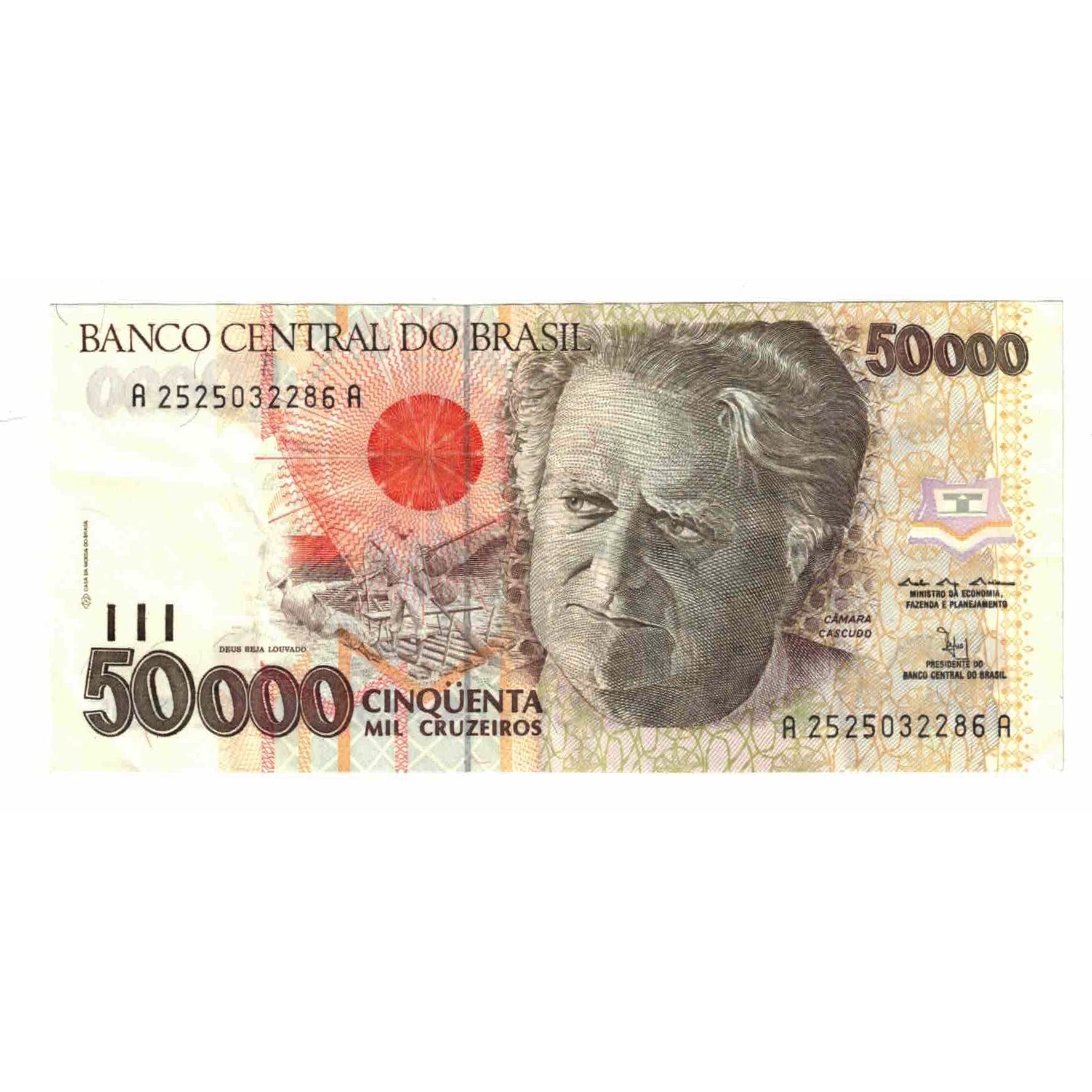 Nota, Brasil, 50,000 Cruzeiros, Undated (1991-93), KM:234a, UNC(63)