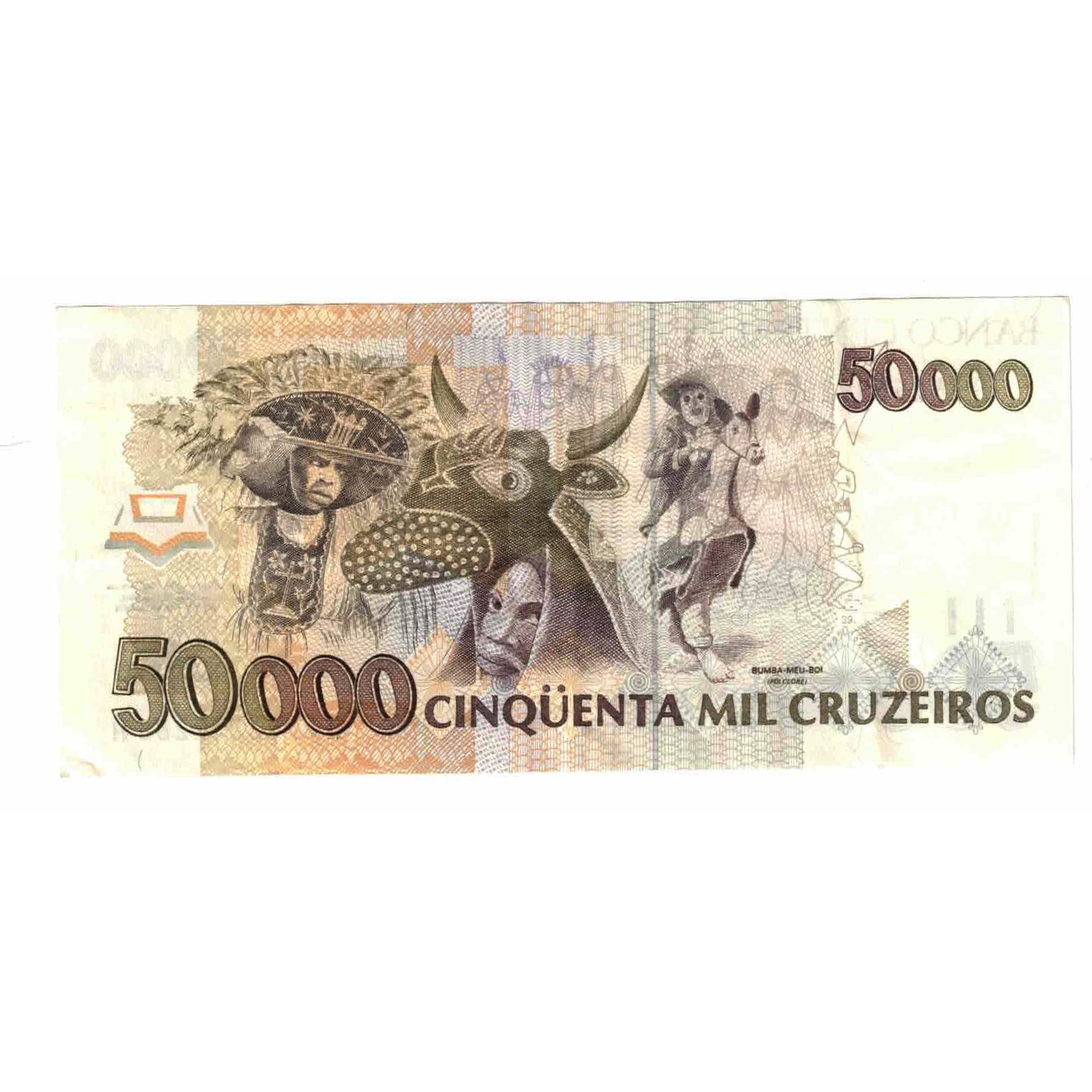 Nota, Brasil, 50,000 Cruzeiros, Undated (1991-93), KM:234a, UNC(63)