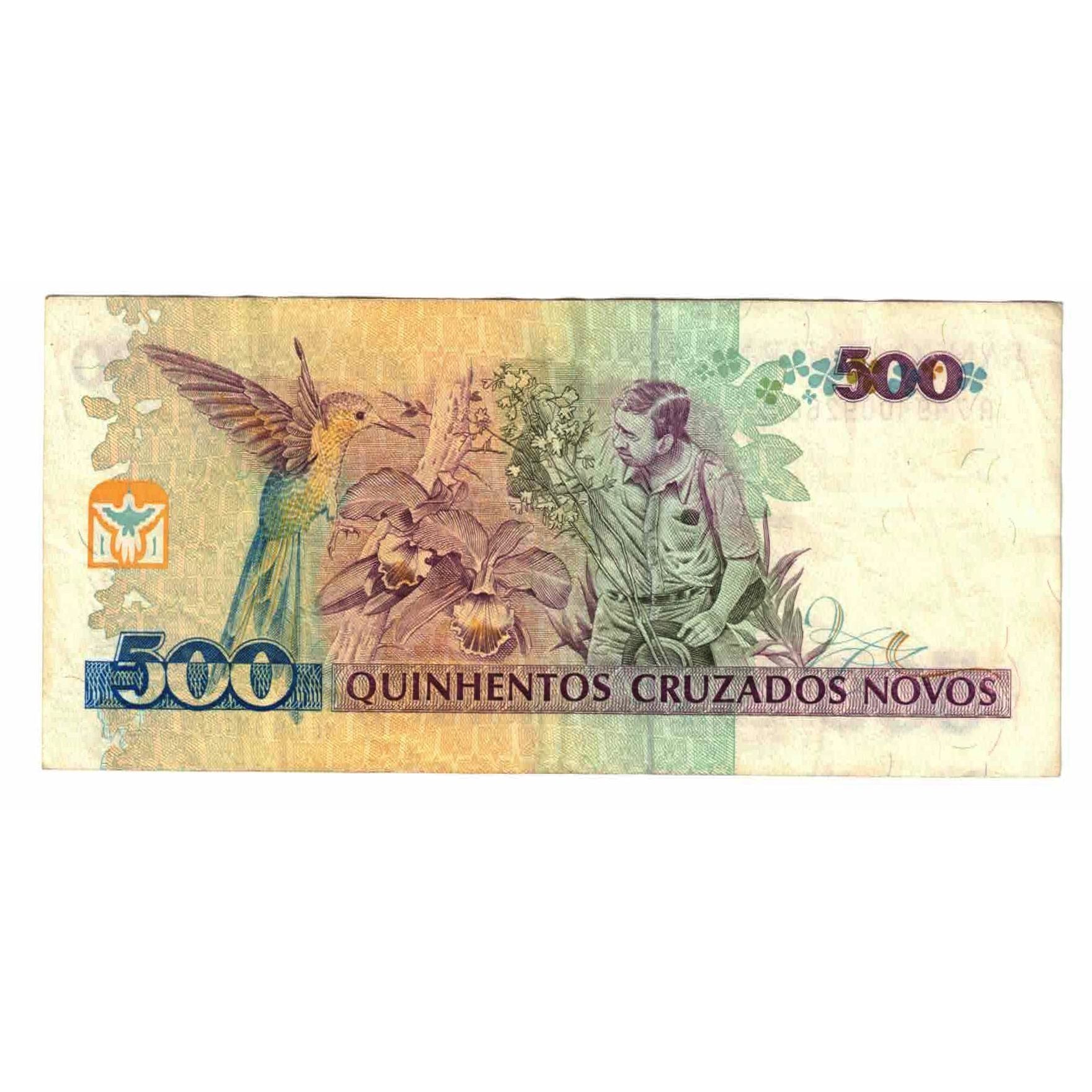 Nota, Brasil, 500 Cruzeiros on 500 Cruzados Novos, KM:226b, EF(40-45)