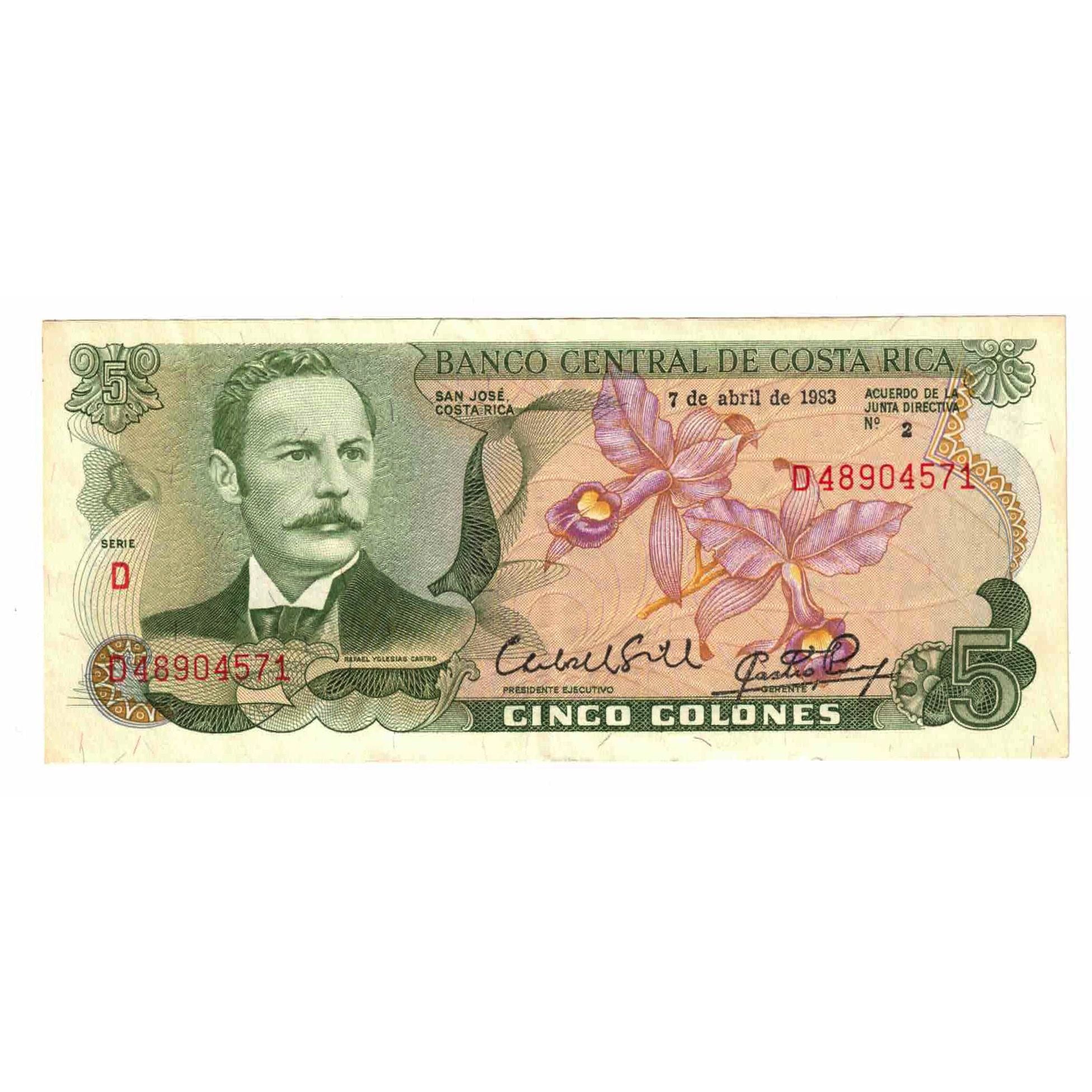 Billete, 5 Colones, 1983, Costa Rica, 1983-04-07, KM:236d, EBC