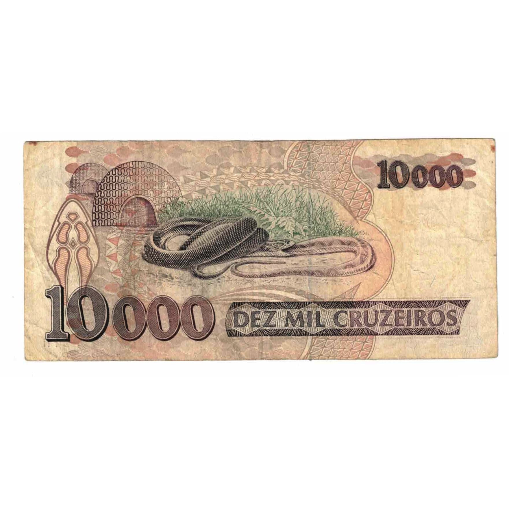 Nota, Brasil, 10,000 Cruzeiros, Undated (1991), KM:233a, VF(30-35)