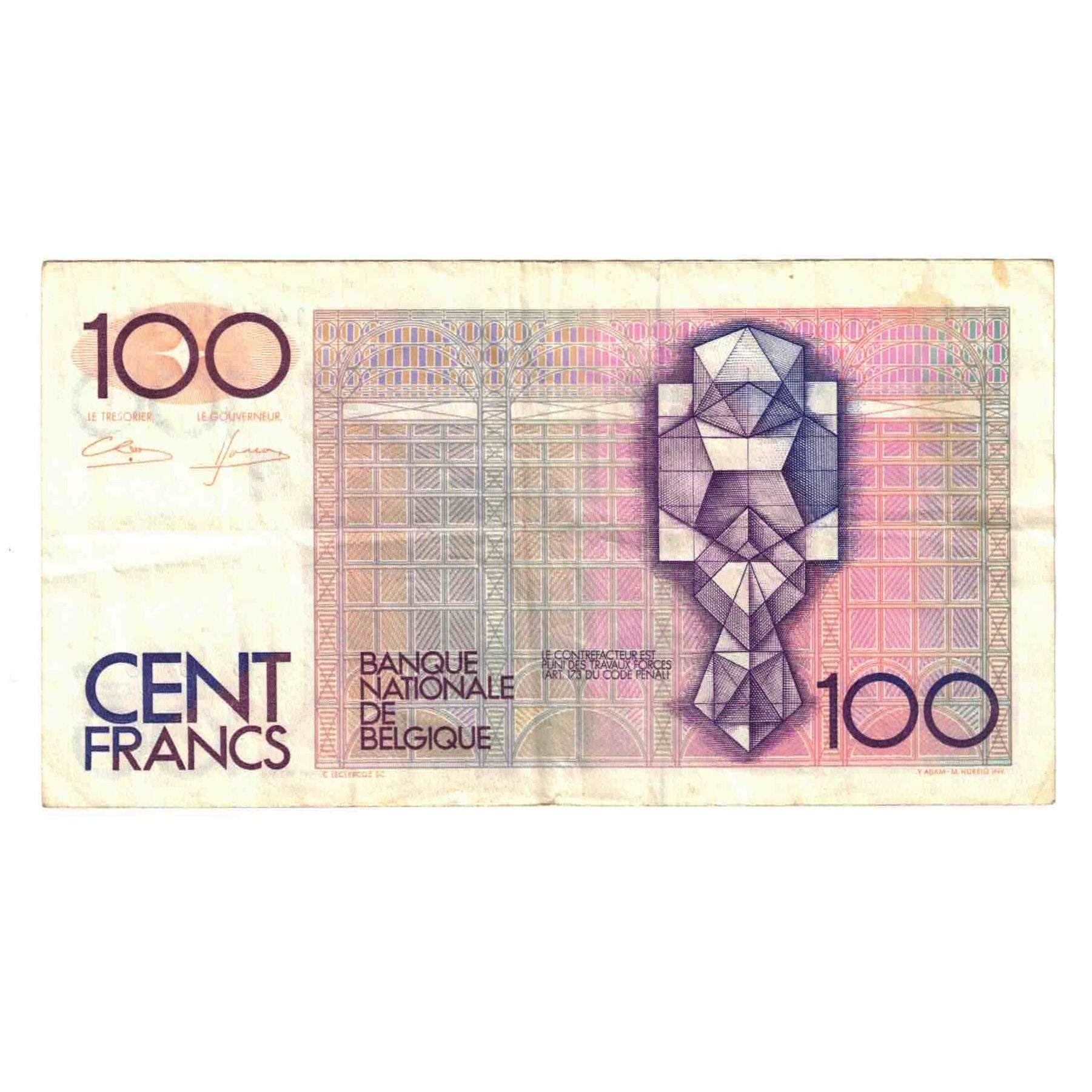 Biljet, België, 100 Francs, KM:142a, TTB