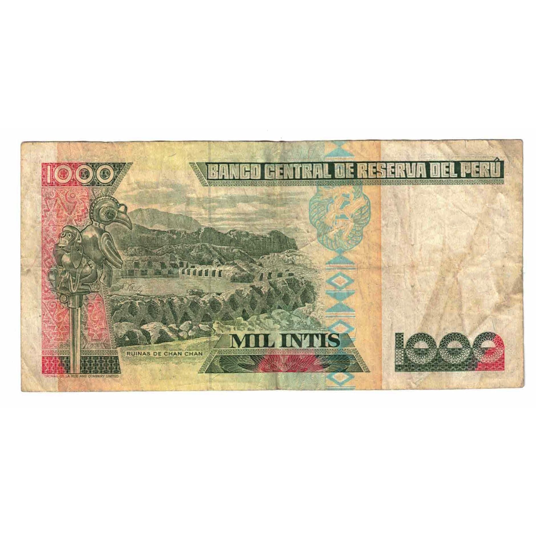 Nota, Peru, 1000 Intis, 1988, 1988-06-28, KM:136b, VF(20-25)