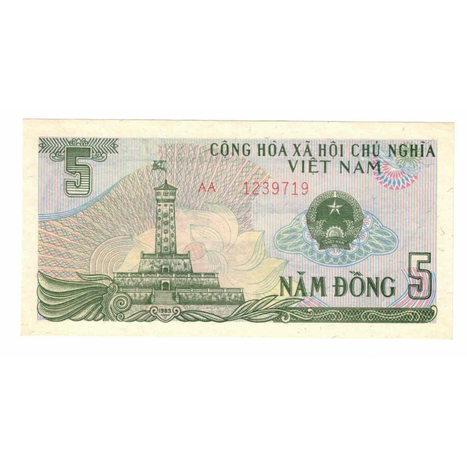 Banknot, Wietnam, 5 D<ox>ng, 1985, KM:92a, UNC(65-70)