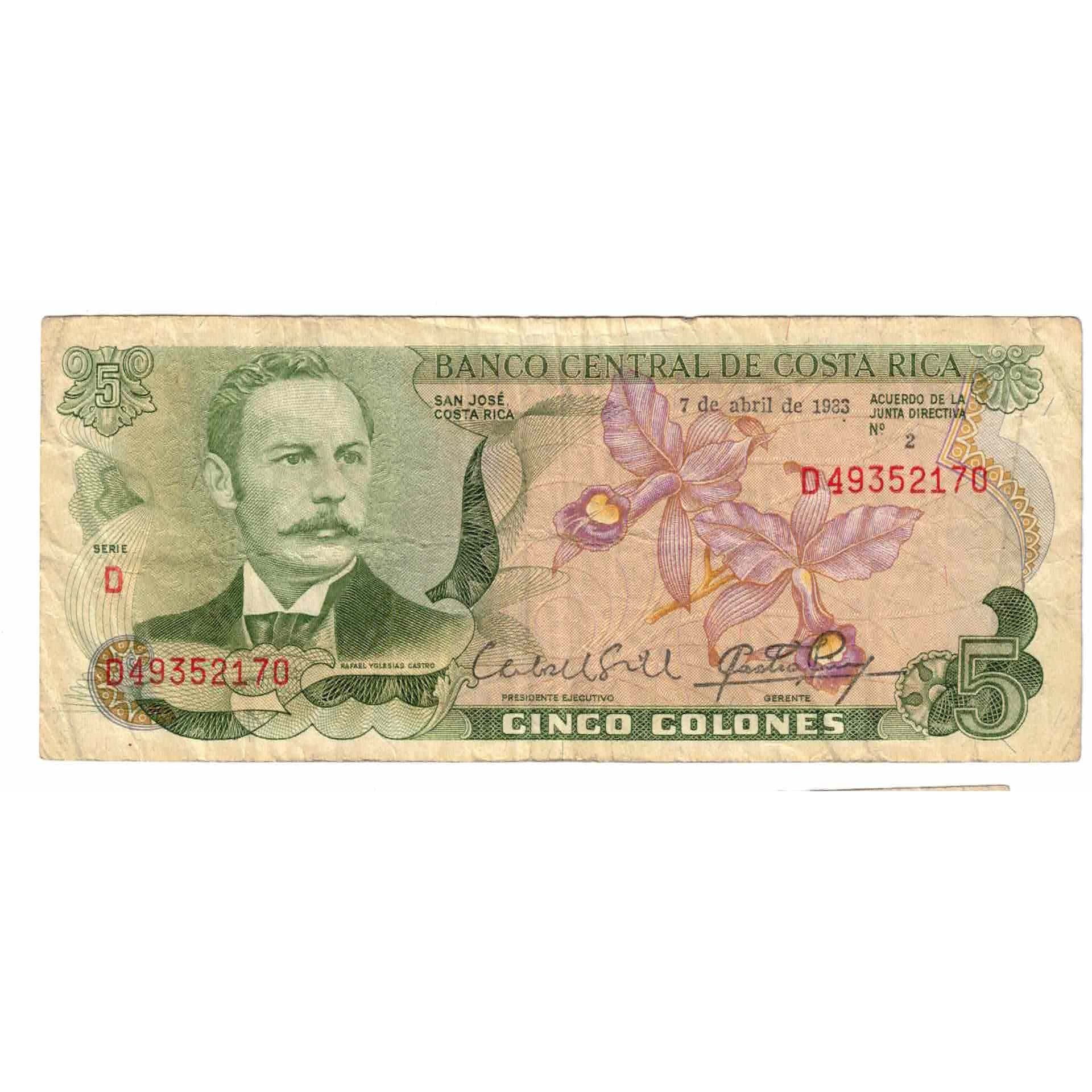Billete, 5 Colones, 1983, Costa Rica, 1983-04-07, KM:236d, BC