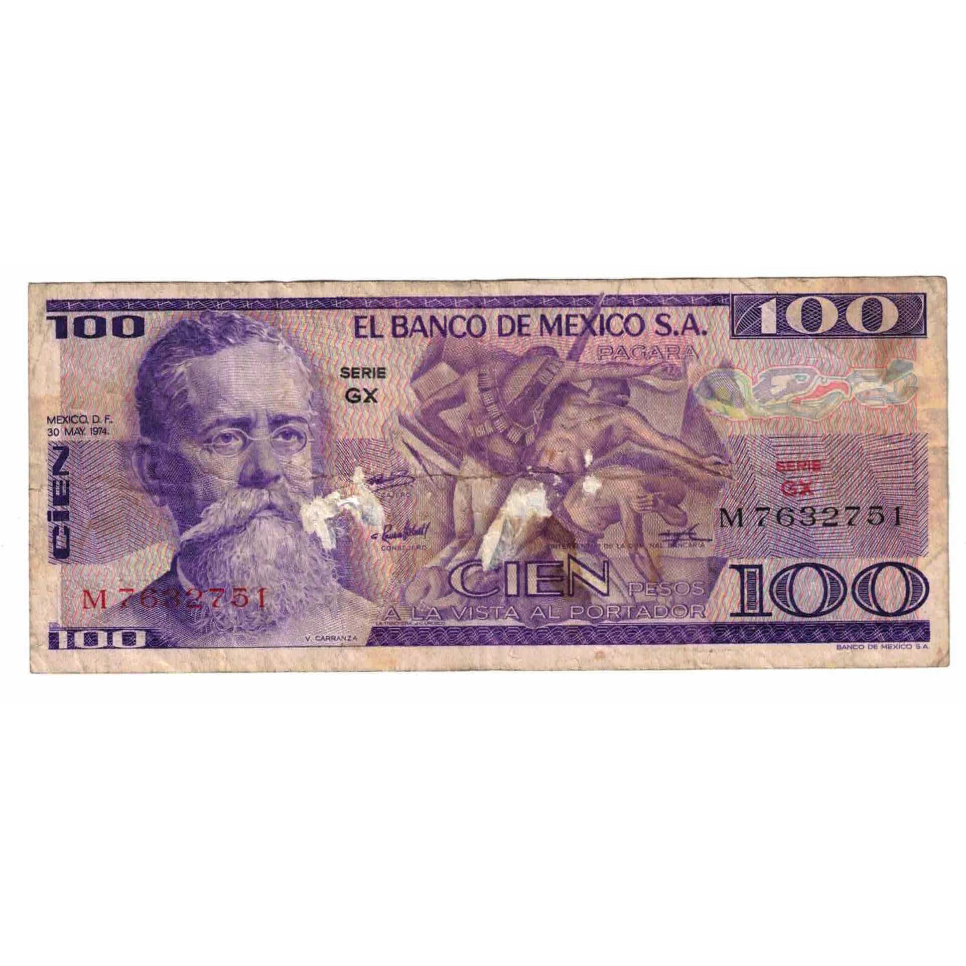 Banconote, Messico, 100 Pesos, 1974, 1974-05-30, KM:66a, B