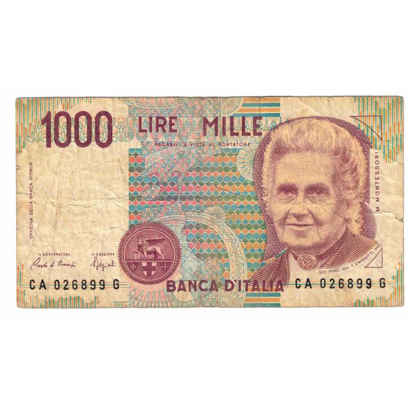 Billet, Italie, 1000 Lire, Undated (1998), KM:114c, TB