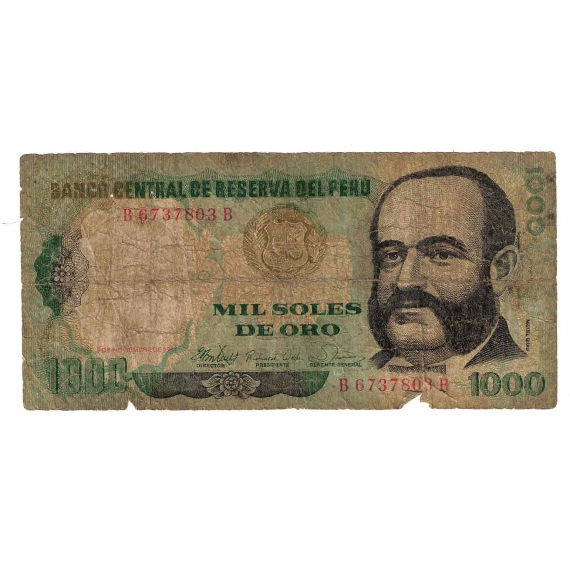 Biljet, Peru, 1000 Soles De Oro, 1981, 1981-11-05, KM:122a, AB