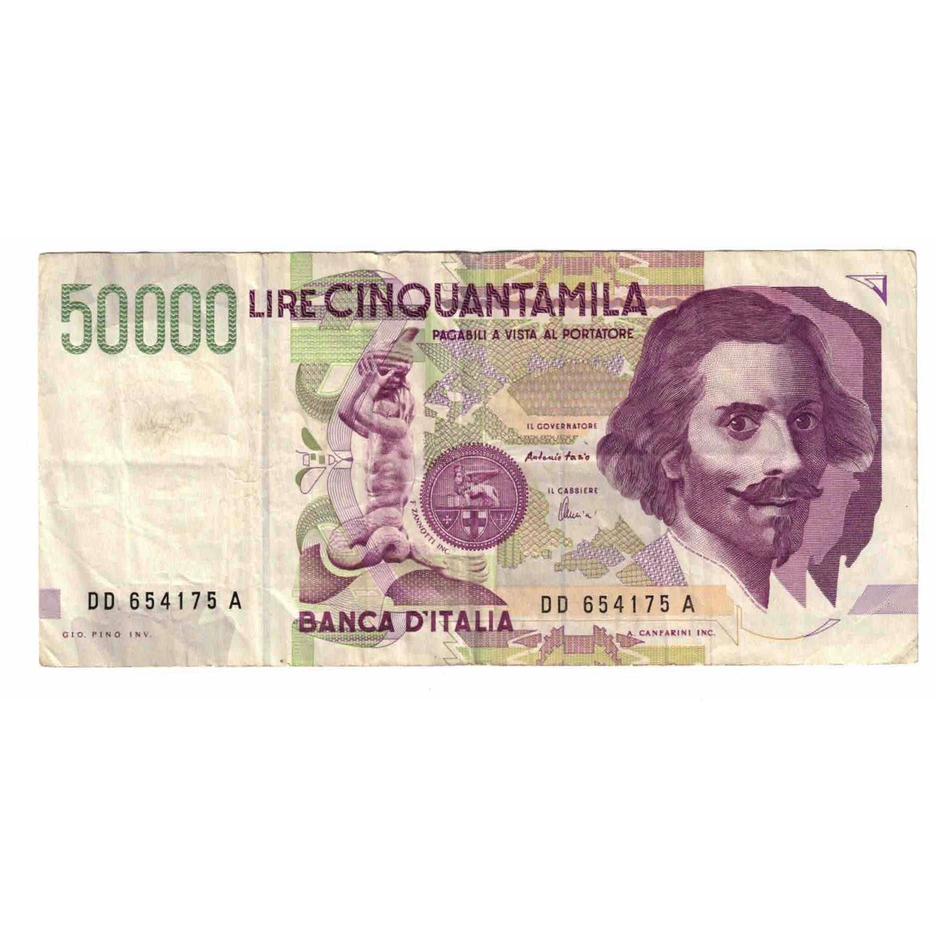 Nota, Itália, 50,000 Lire, 1992, 1992-05-27, KM:116c, EF(40-45)