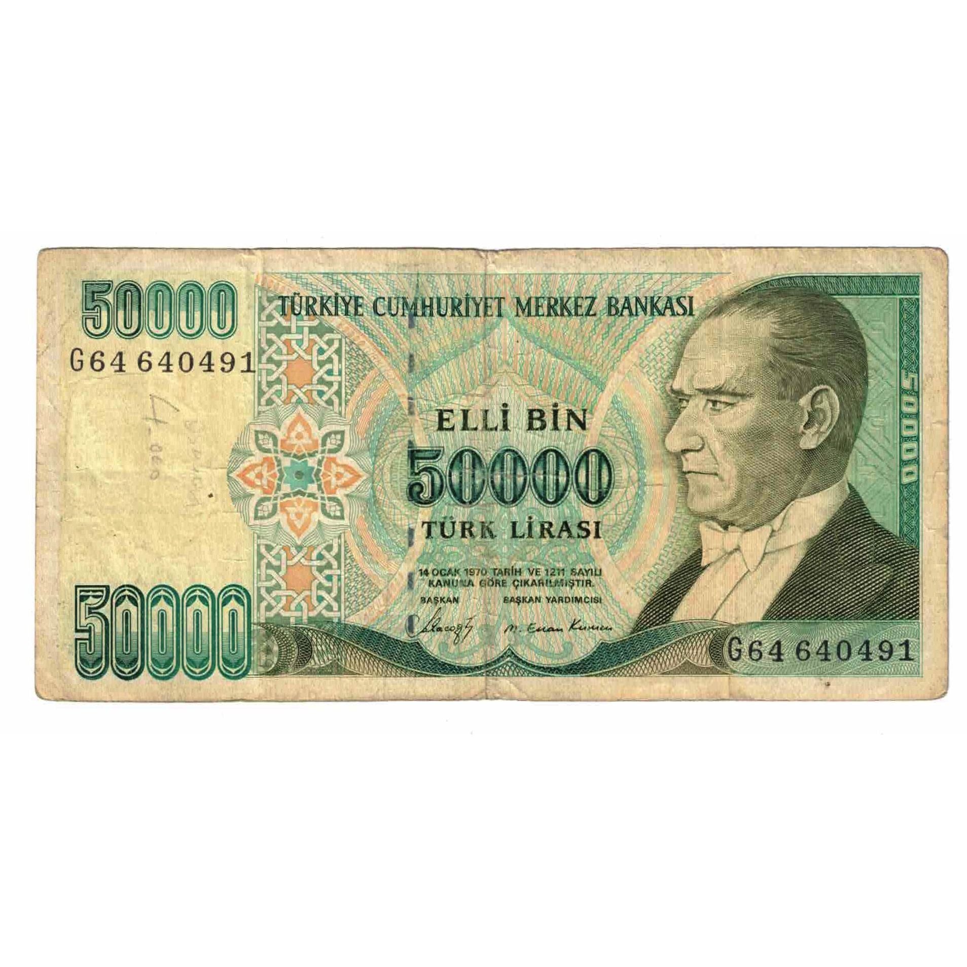 Geldschein, Türkei, 50,000 Lira, KM:203a, S