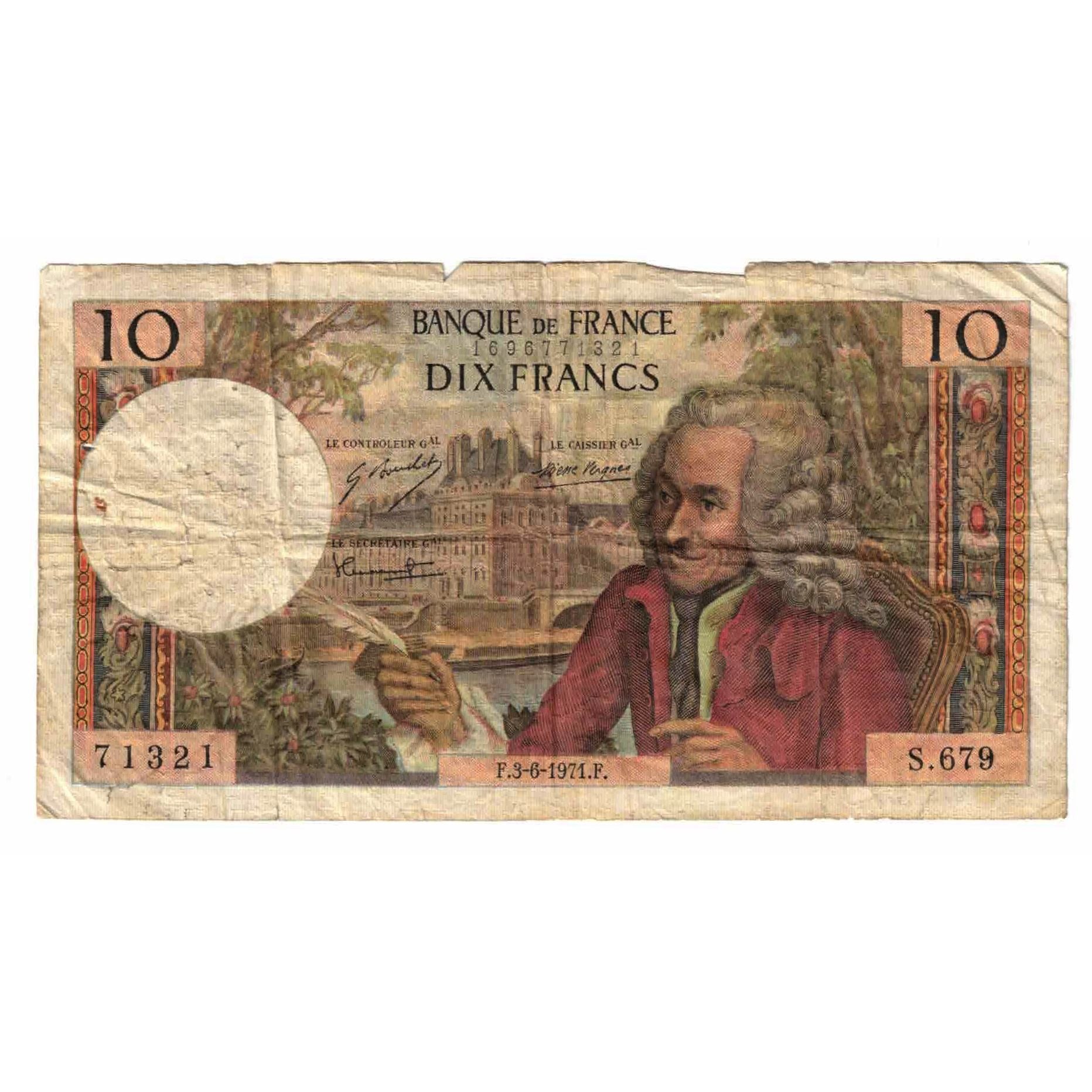 Frankreich, 10 Francs, Voltaire, 1971, S.679, SGE, Fayette:62.50, KM:147d