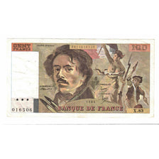 France, 100 Francs, Delacroix, 1984, X.83, EF(40-45), Fayette:69.08a, KM:154b