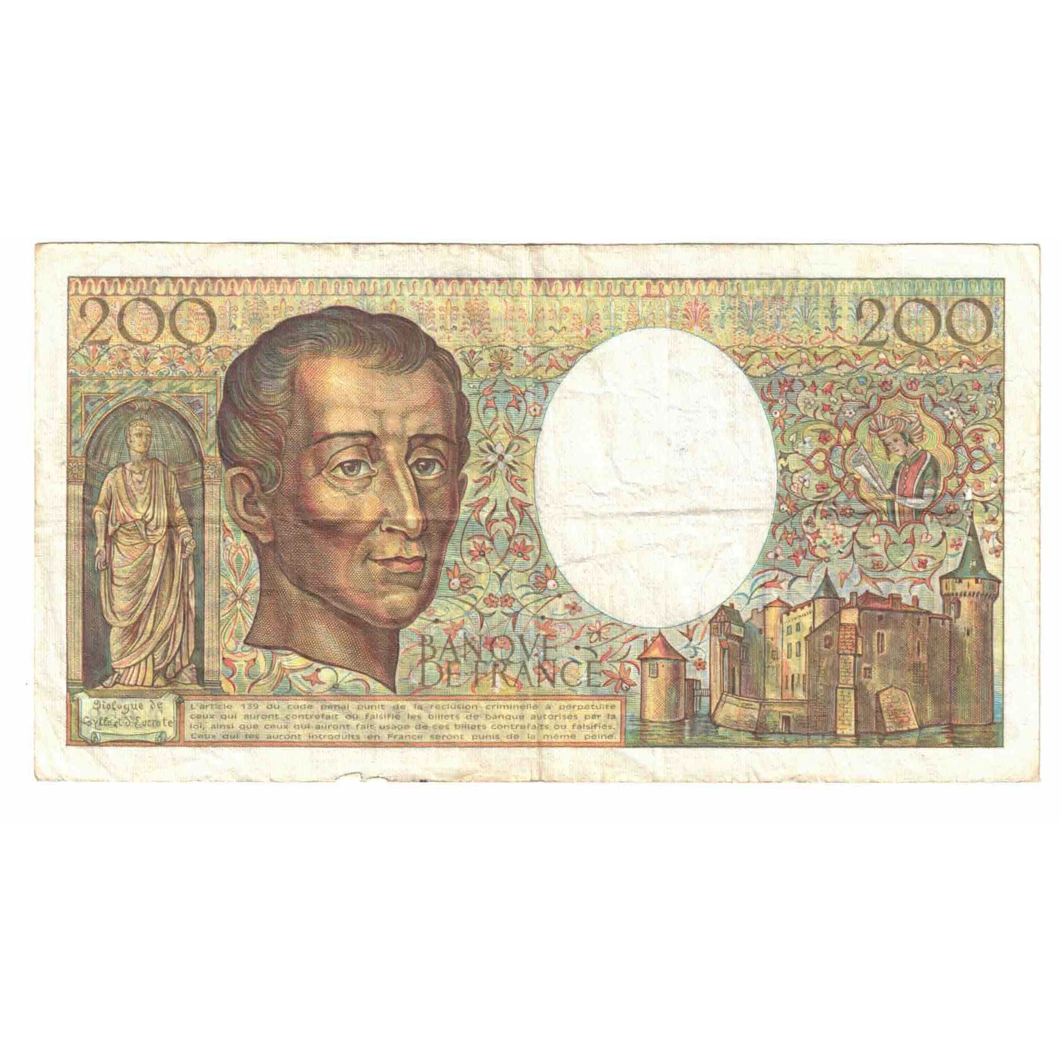 Francia, 200 Francs, Montesquieu, 1988, T.058, MBC, Fayette:70.08, KM:155c