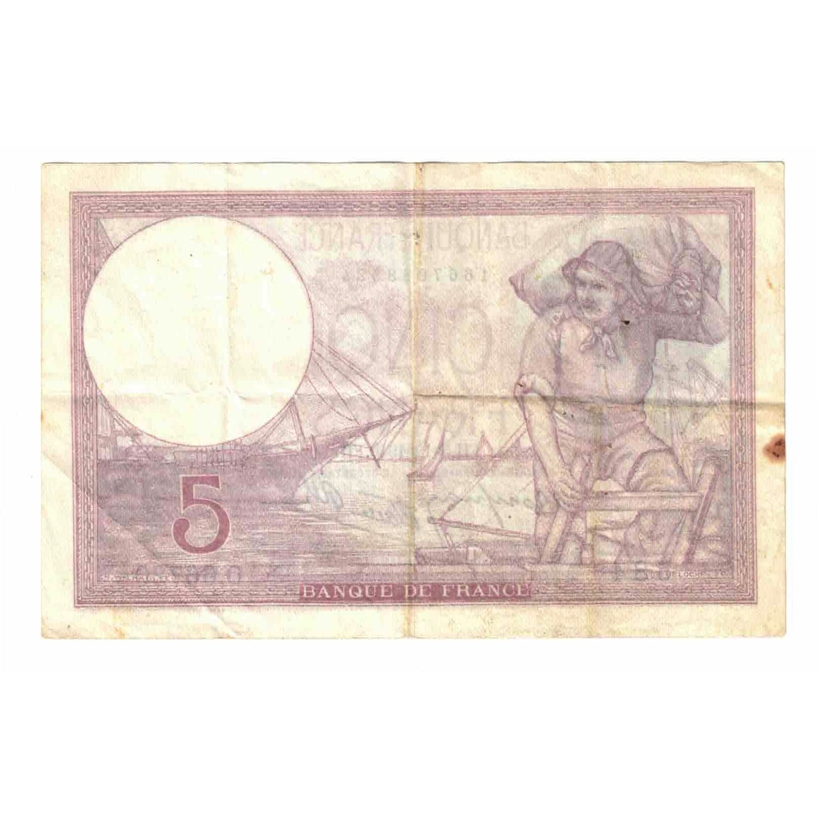 Francja, 5 Francs, Violet, 1940, O.66720, EF(40-45), Fayette:04.16, KM:83