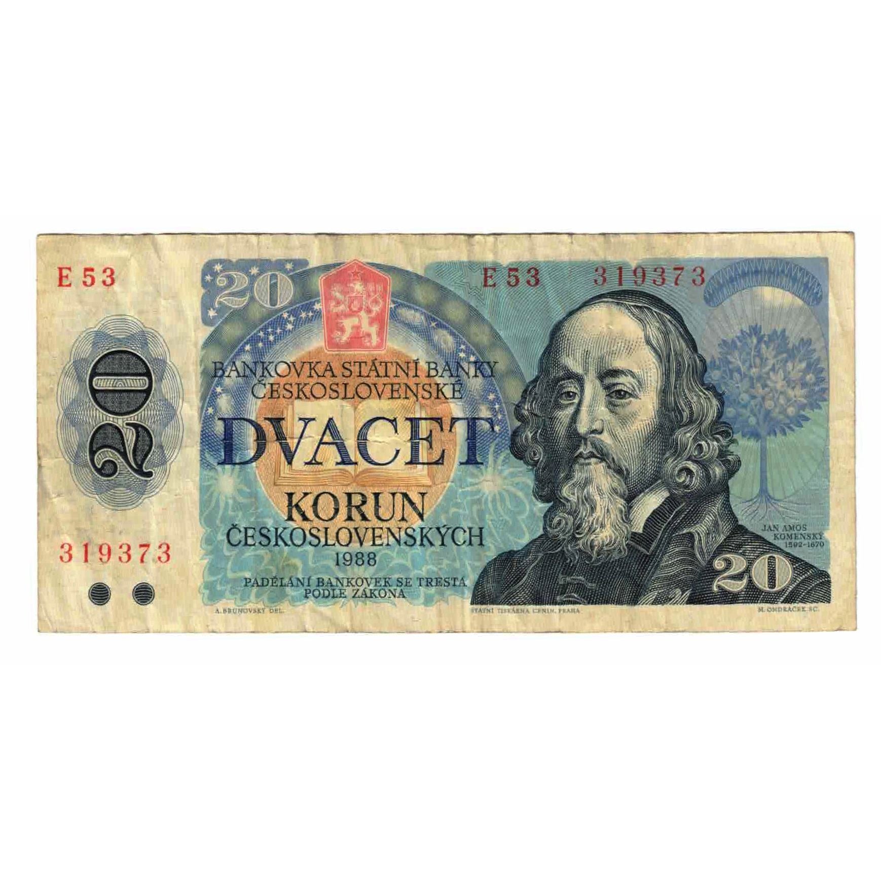 Banknote, Czechoslovakia, 20 Korun, 1988, KM:95, VF(20-25)