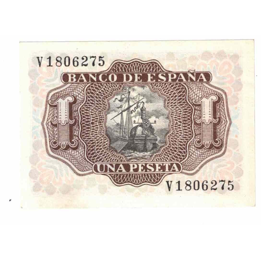 Banknot, Hiszpania, 1 Peseta, 1953, 1953-07-22, KM:144a, UNC(65-70)