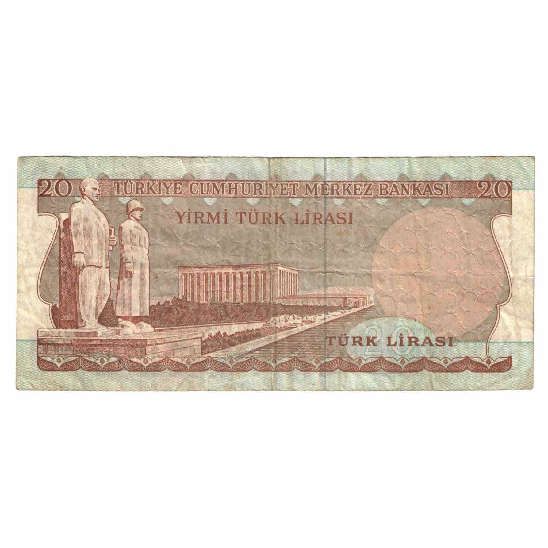 Geldschein, Türkei, 20 Lira, 1970, 1970-01-14, KM:187a, SS