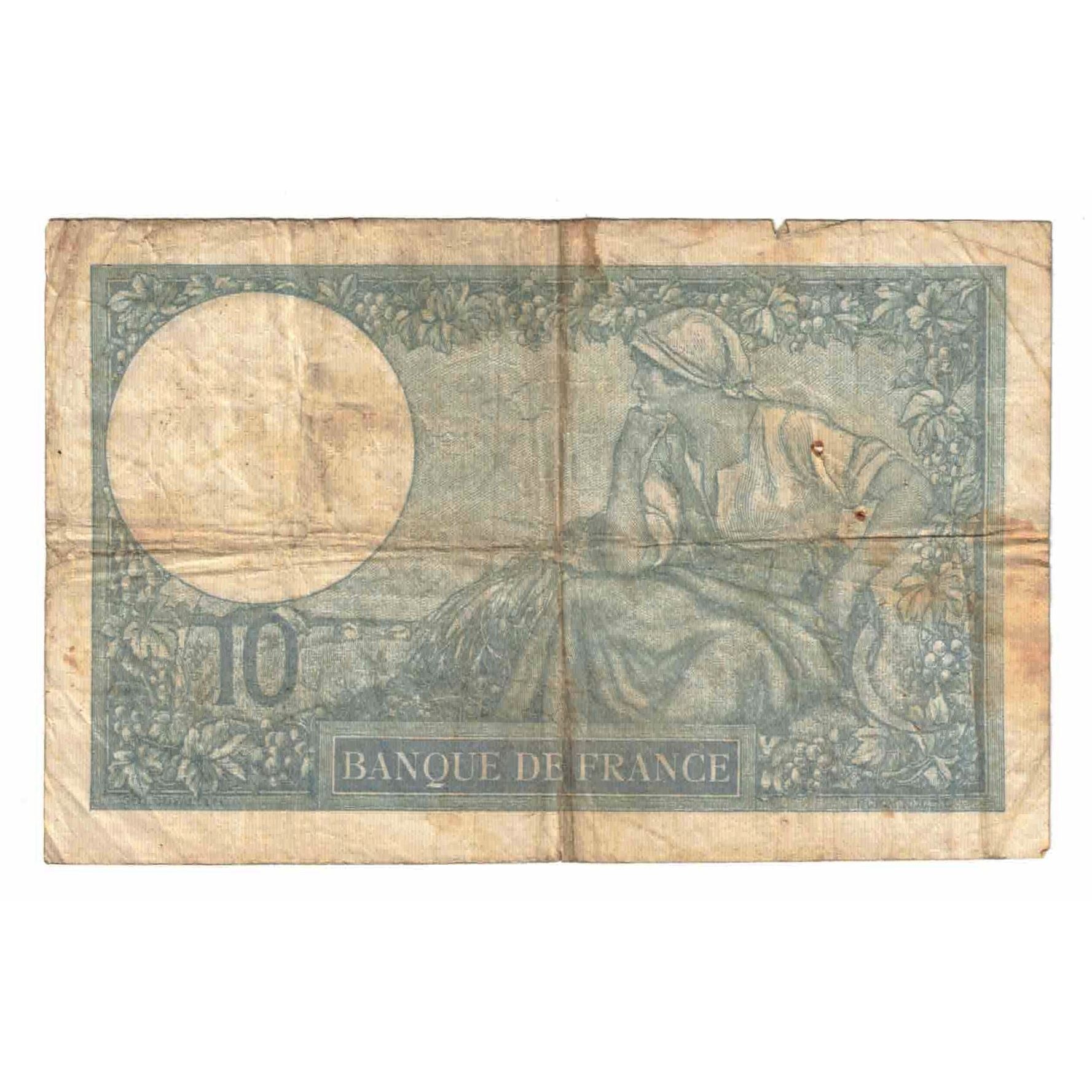France, 10 Francs, Minerve, 1939, Q.74640, B, Fayette:7.12, KM:84