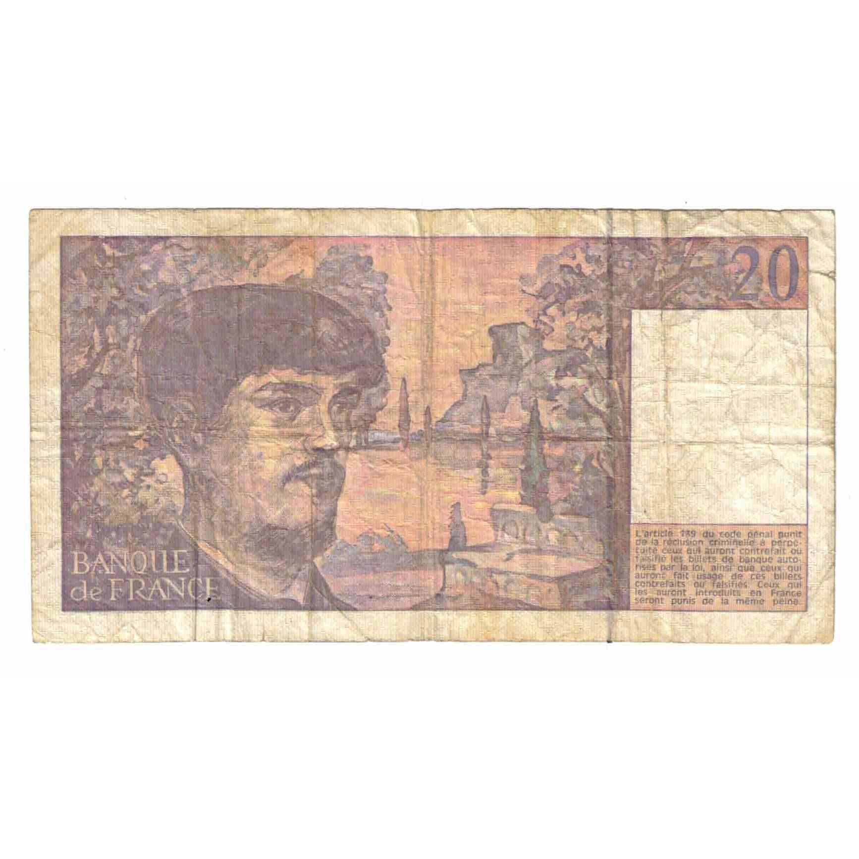 Frankrijk, 20 Francs, Debussy, 1990, Y.029, TB, Fayette:66bis.1, KM:151d
