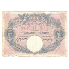 France, 50 Francs, Bleu et Rose, 1922, P.9111, VG(8-10), Fayette:14.35, KM:64g