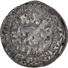 Frankrijk, Karel V, Blanc au K, 1365-1380, Uncertain mint, Billon, ZF+
