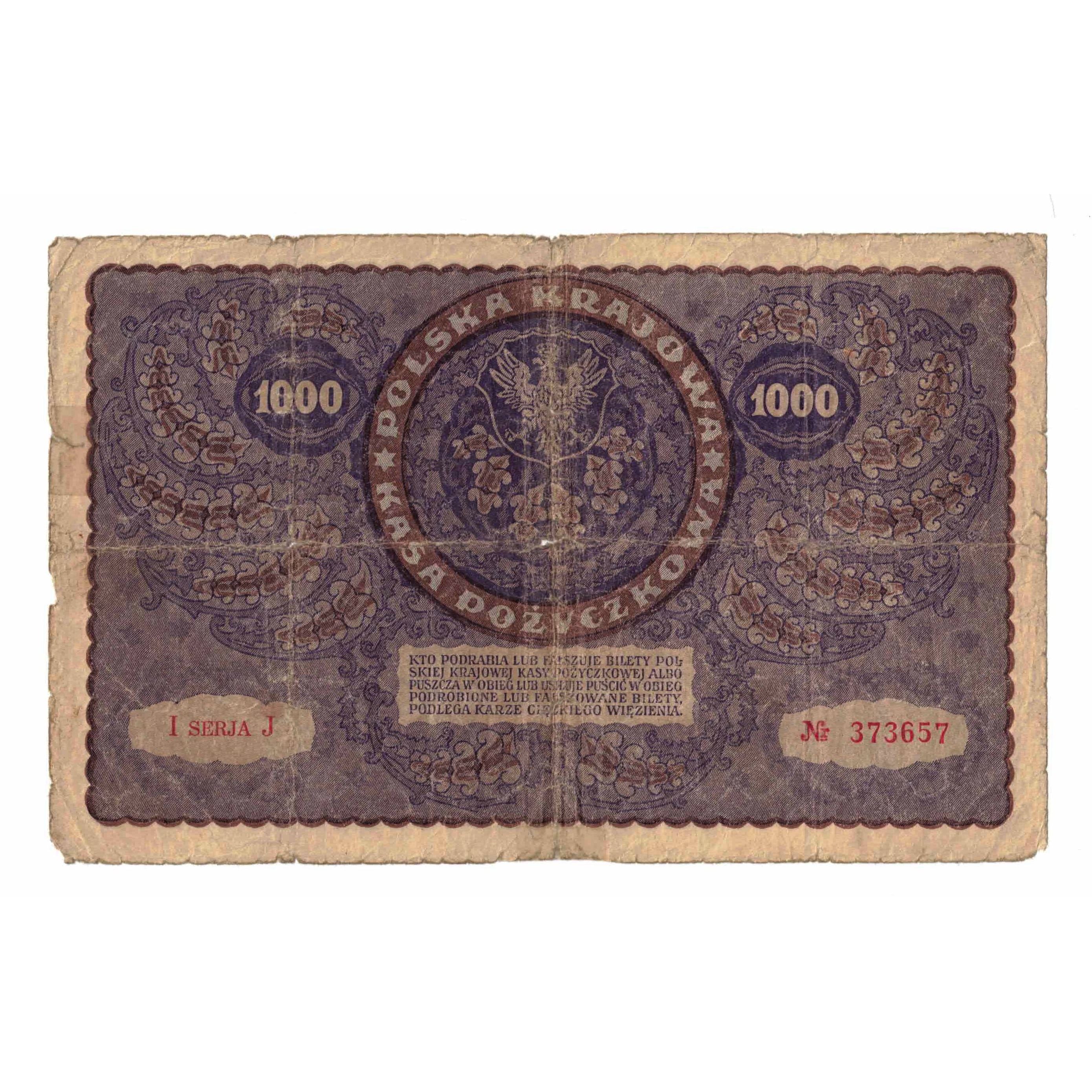 Geldschein, Polen, 1000 Marek, 1919, 1919-08-23, KM:29, SGE