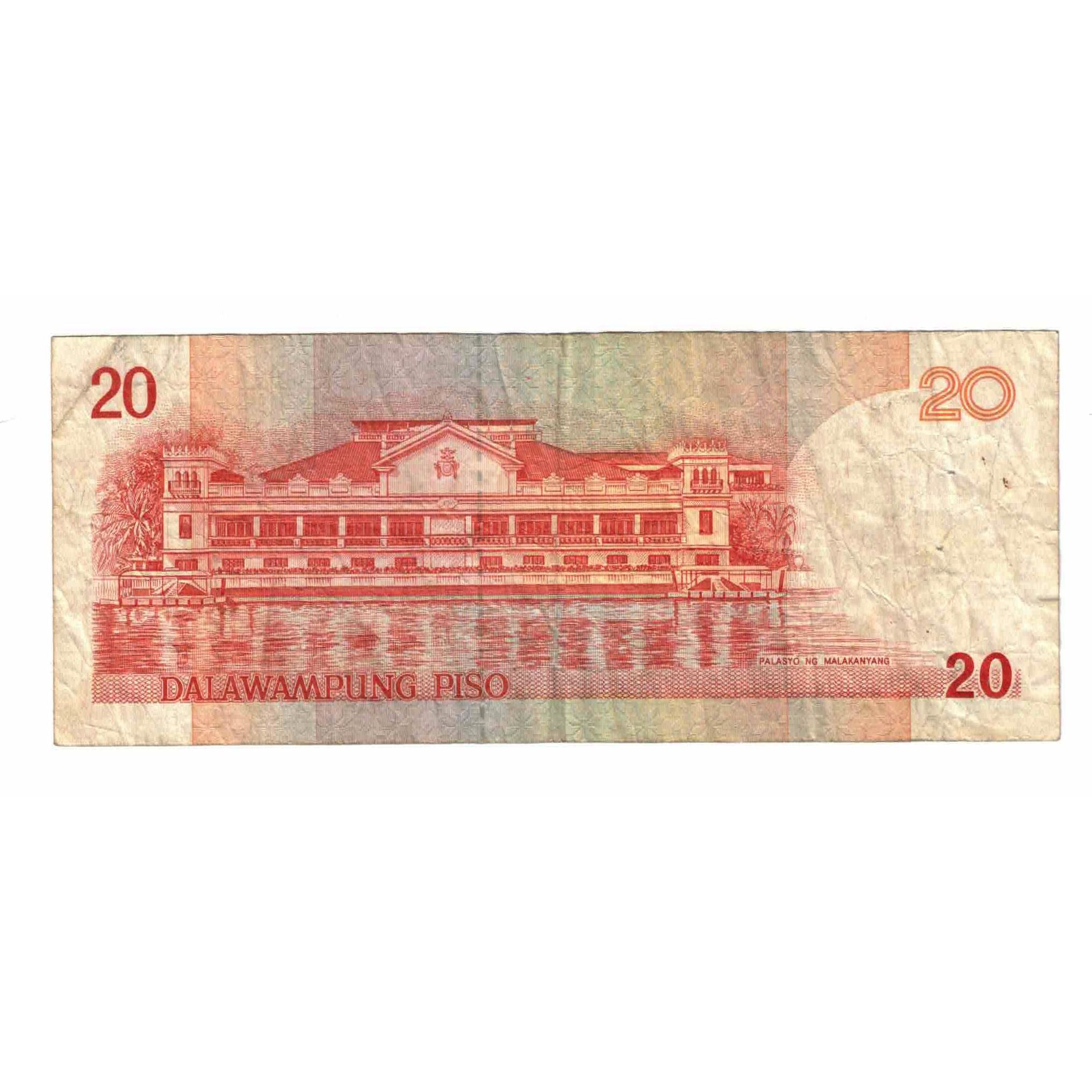 Banknote, Philippines, 20 Piso, 1992-1993, KM:170e, VF(20-25)
