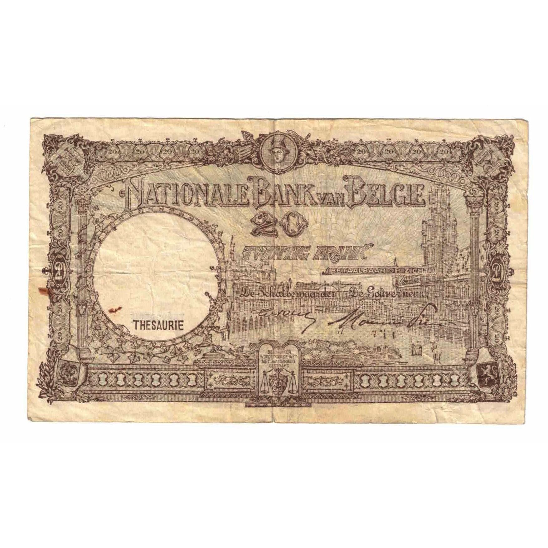 Biljet, België, 20 Francs, 1947, 1947-05-06, KM:111, TTB